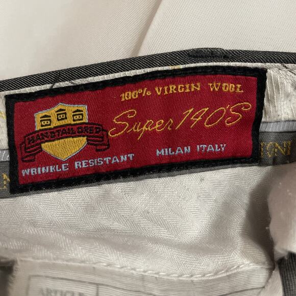 Mantoni 40 x 28 Dark Grey Super 140s Virgin Wool Suit Slacks Mens Pants Italy - Picture 5 of 5